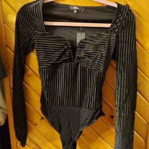 Nwt lulus black velvet bodysuit